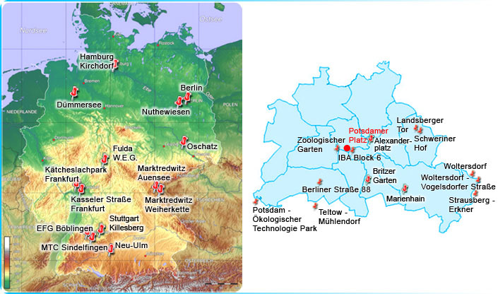 Deutschlandkarte - Projektübersicht